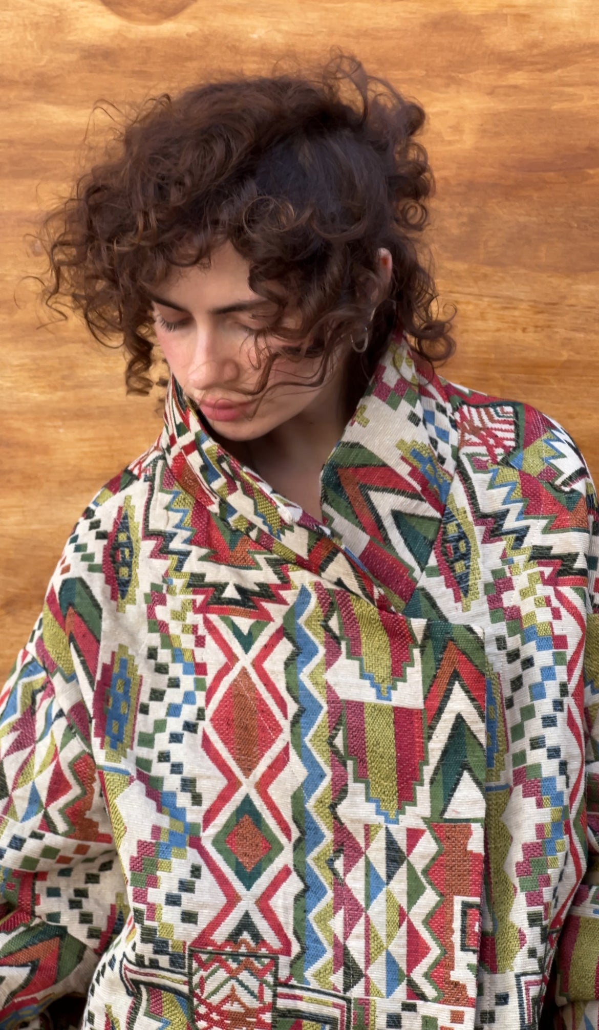 Unisex coat, geometric pattern, 2 colors