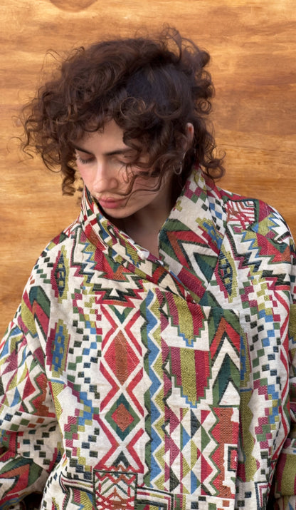 Unisex coat, geometric pattern, 2 colors