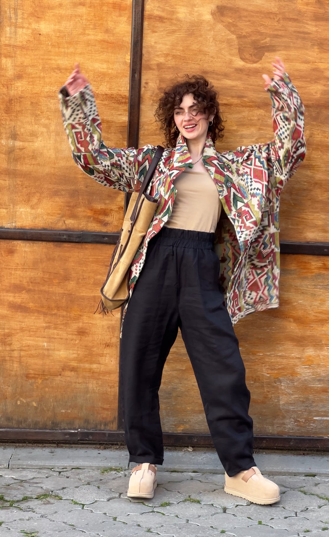 Unisex coat, geometric pattern, 2 colors