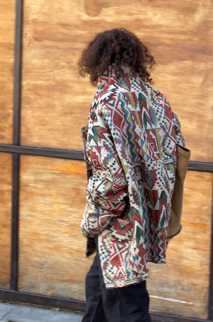 Unisex coat, geometric pattern, 2 colors