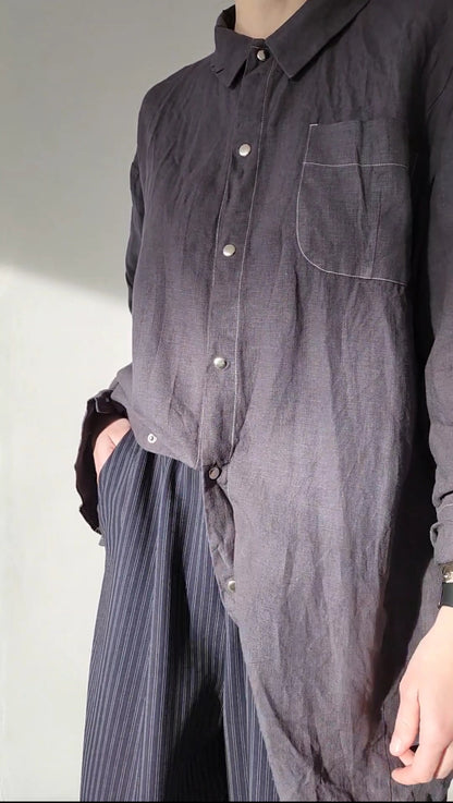Oversize white linen shirt