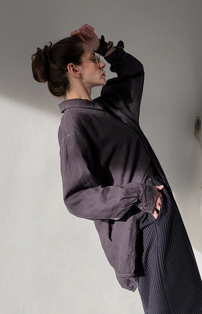 Oversize white linen shirt