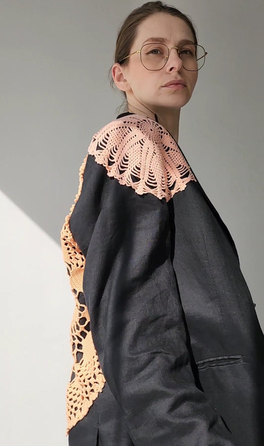 Jacket-shirt black linen