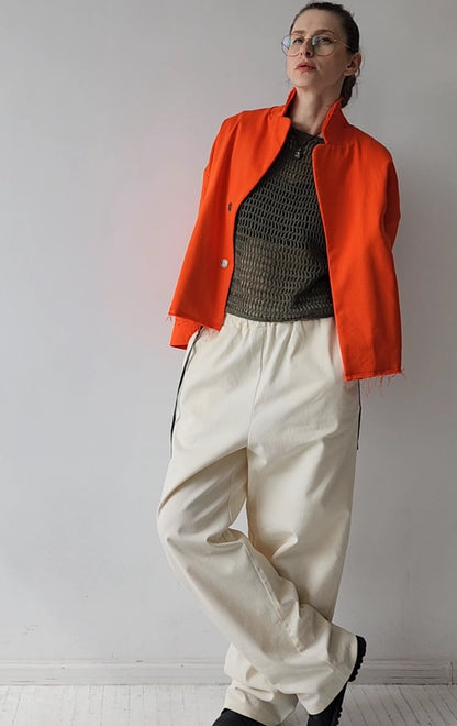 Hand-dyed gray cotton coat-jacket