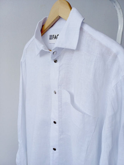 Oversize white linen shirt