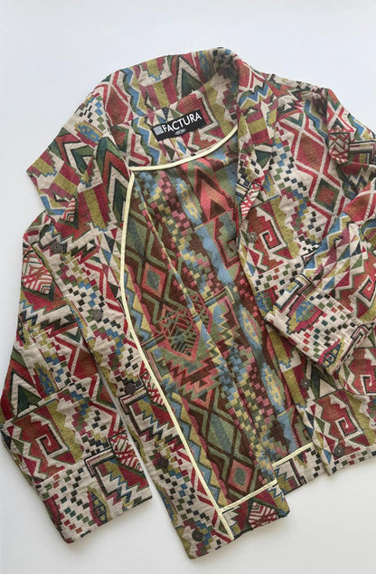 Unisex coat, geometric pattern, 2 colors