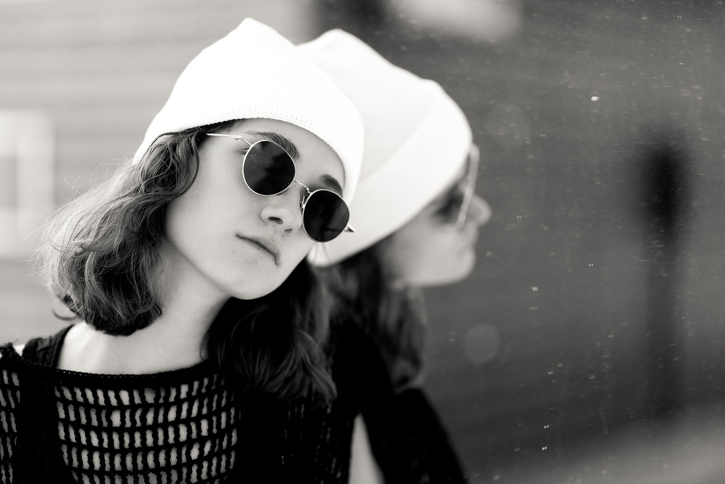 Summer cotton white hat with a turn-up