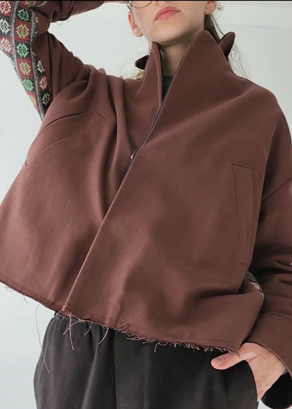 Hand-dyed gray cotton coat-jacket