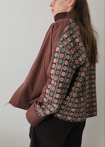 Hand-dyed gray cotton coat-jacket