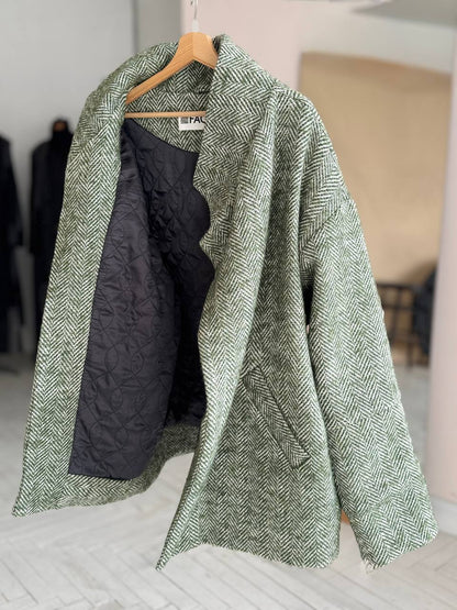 Пальто вовняне зелене чоловіче