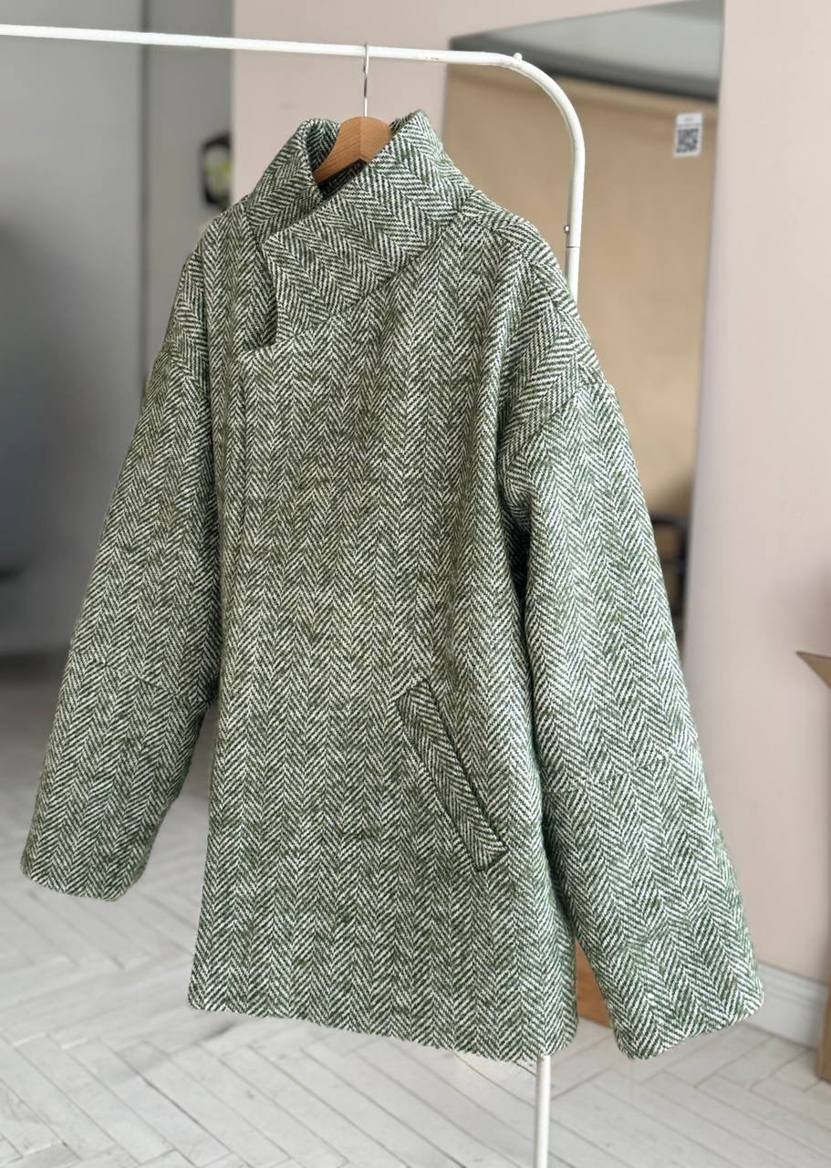 Пальто вовняне зелене чоловіче