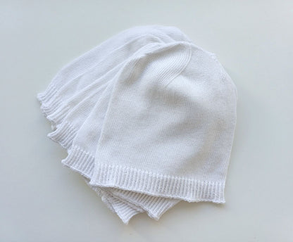 Summer cotton white hat with a turn-up