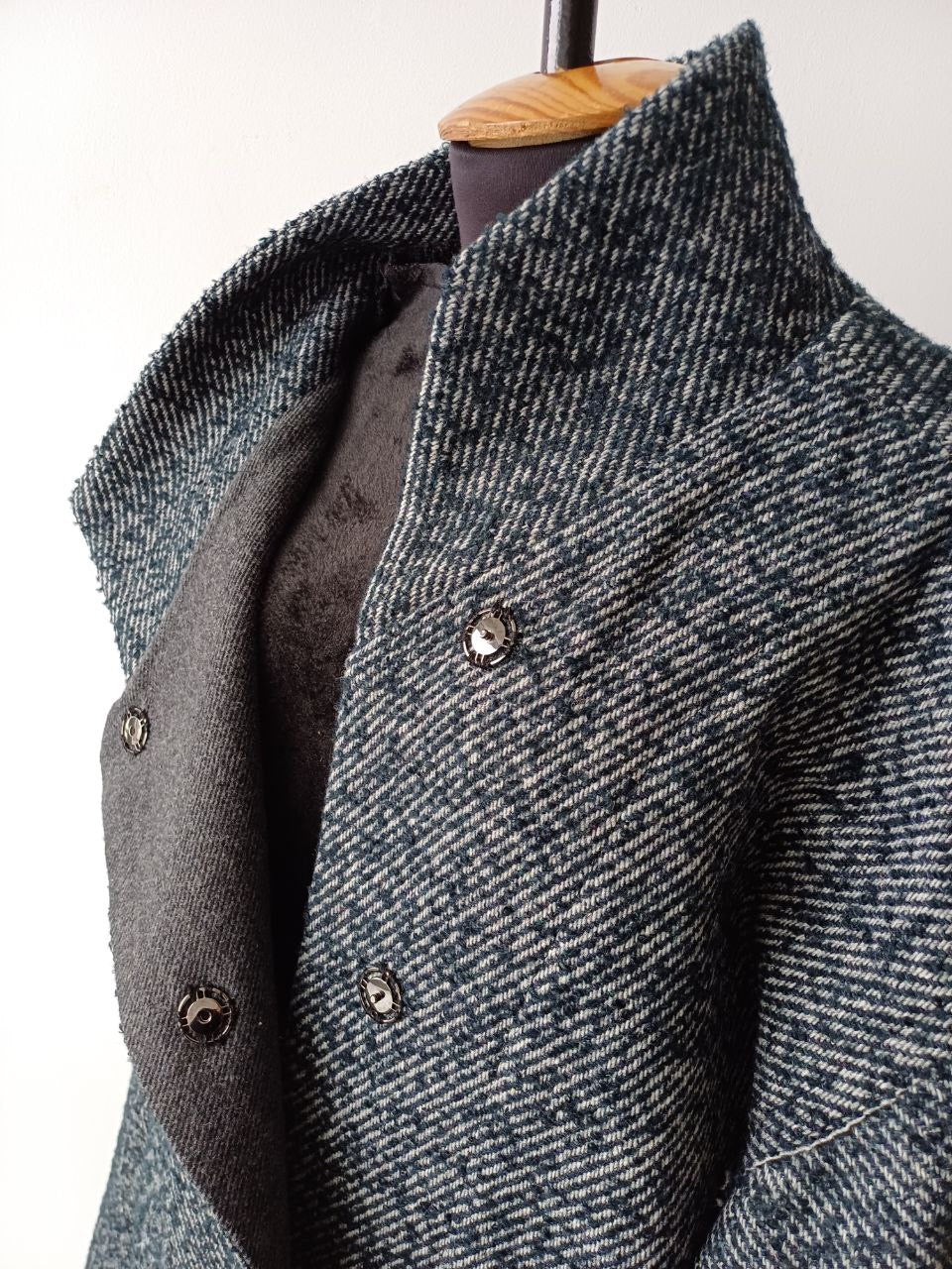 Blue unisex woolen coat