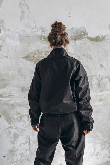 Black matte windbreaker jacket