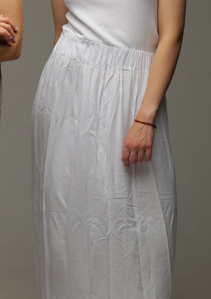 White cotton dress with a knitted bodice