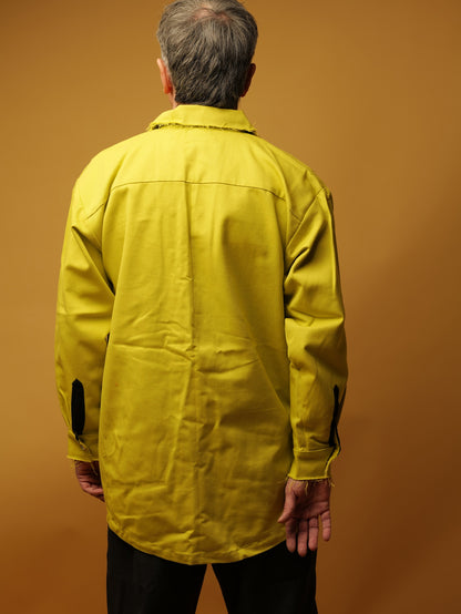 Oversize mustard thick cotton shirt