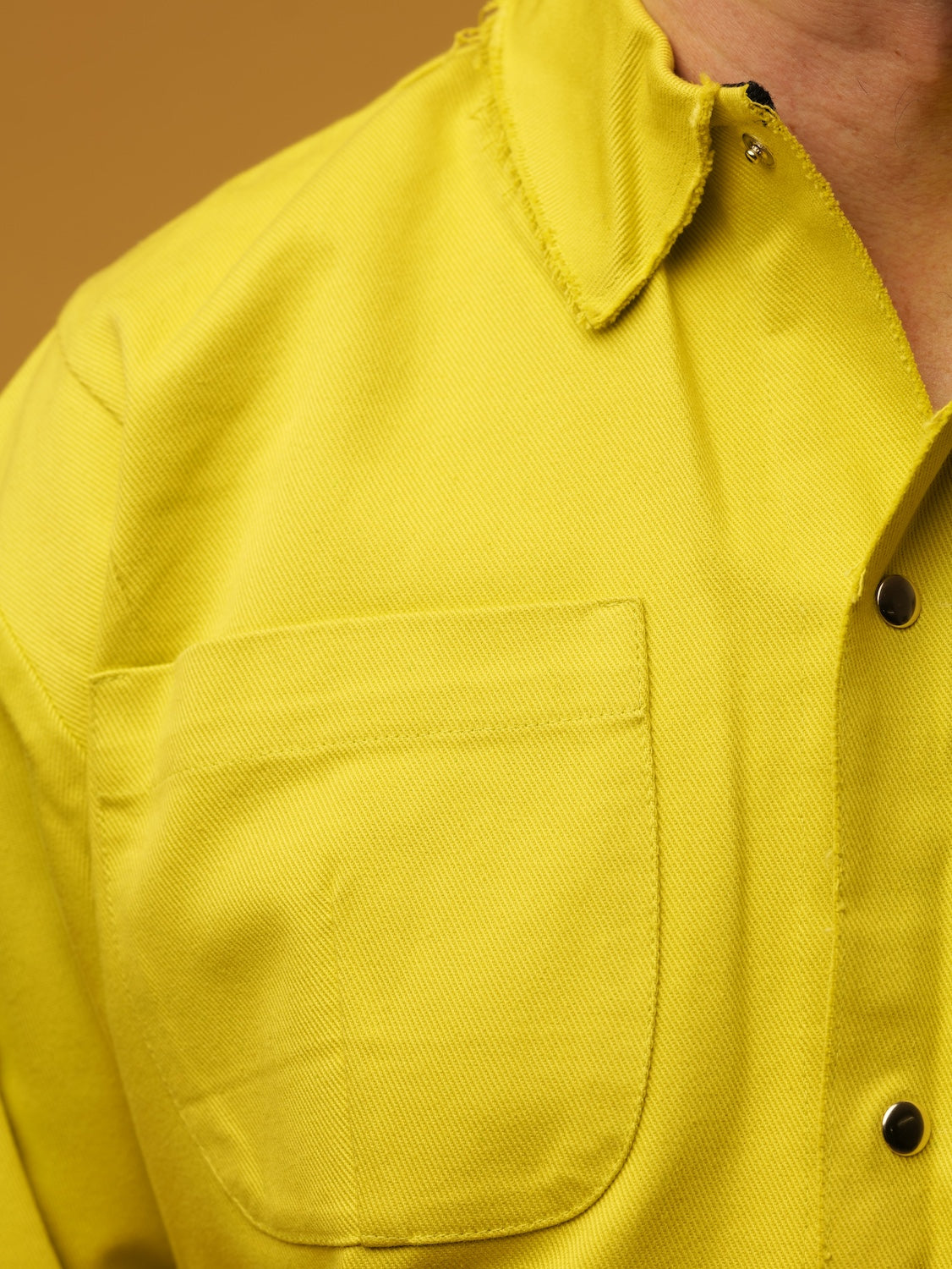 Oversize mustard thick cotton shirt