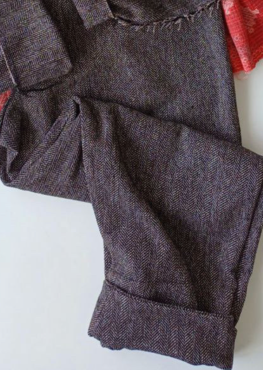 Dark gray woolen tweed pants