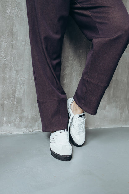 Wight striped boyfriend pants