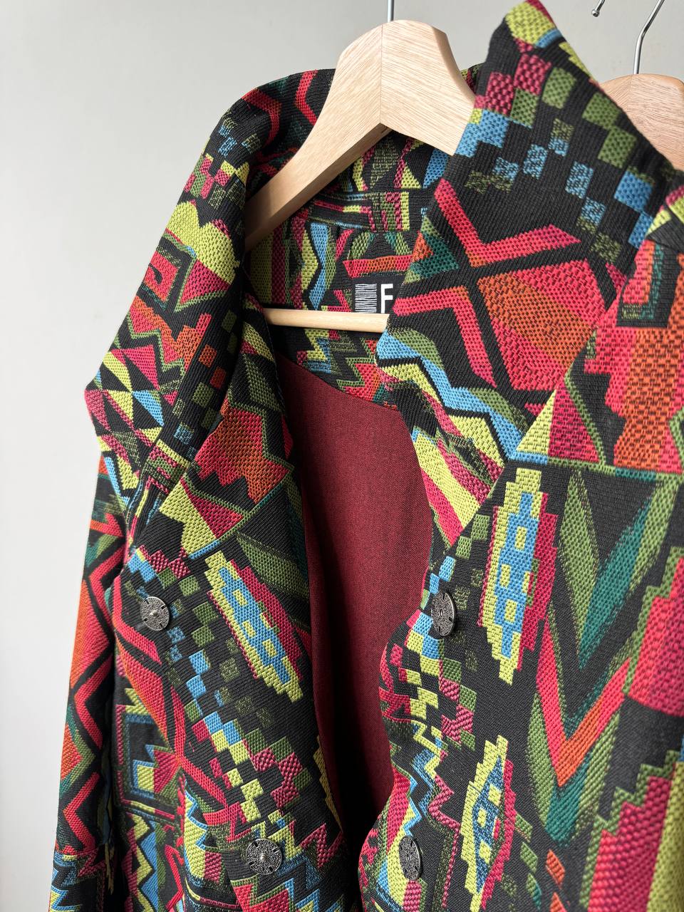Unisex coat, geometric pattern, 2 colors